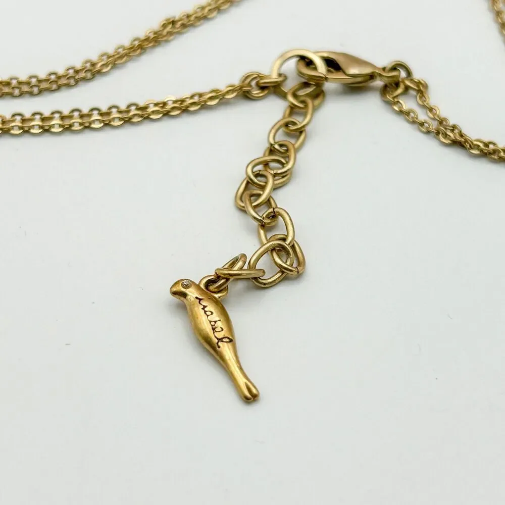 Chloe + Isabel Gold Tone Green Gilded Reeds Aventurine Pendant Necklace 30-33